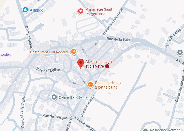 Alexia Massages: Carte, Rue de l'Église, Pargoriènne